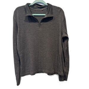 Minus33 Merino Wool Quarter Zip Pullover Base Layer Gray Hike Gorpcore Men Large